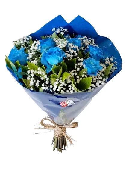 Buquê 8 Rosas Azuis