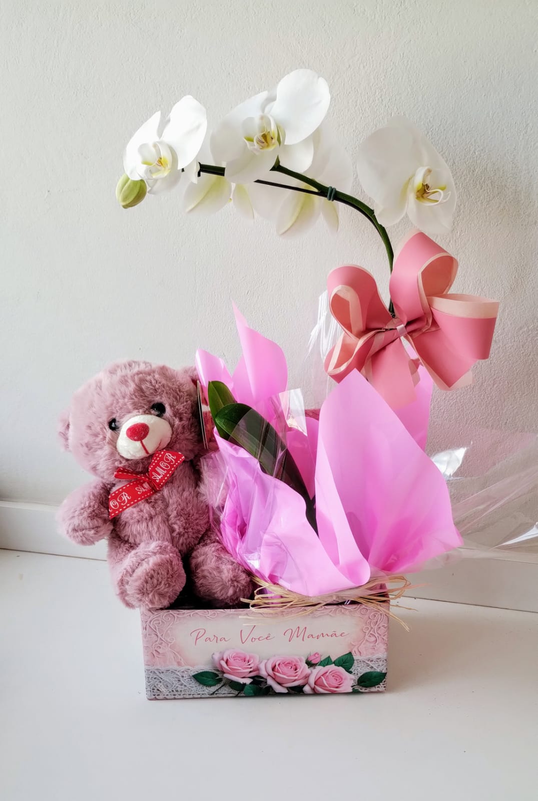 Orquídea com Pelúcia pra Mamãe